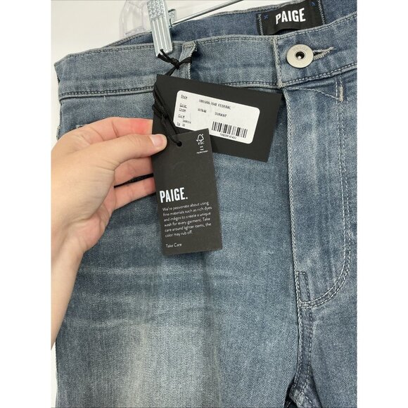 PAIGE FEDERAL NWT $199 TRANSCEND SLIM STRAIGHT DURANT JEANS 32 - Picture 3 of 8